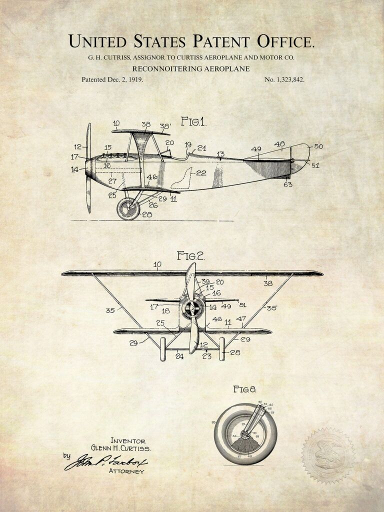 Reconnoitering Plane | 1919 Patent Print