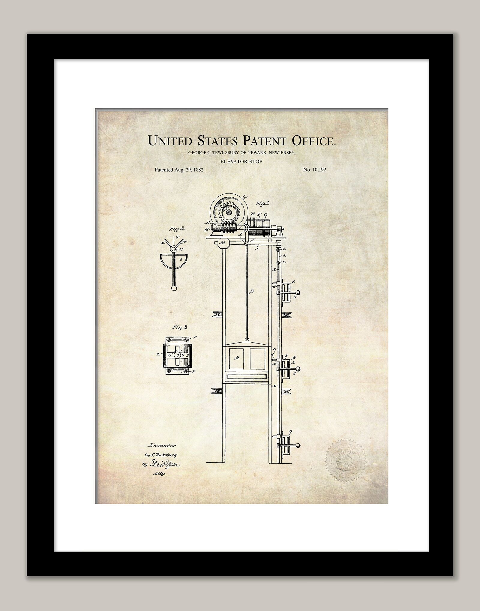 Elevator Design Concept | 1882 Patent Print