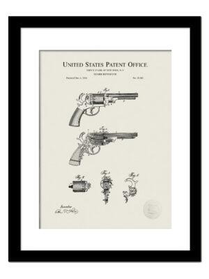 Poster Nacnic Patent Zu. Blad met oud designoctrooi op A3-formaat en vintage achtergrond
