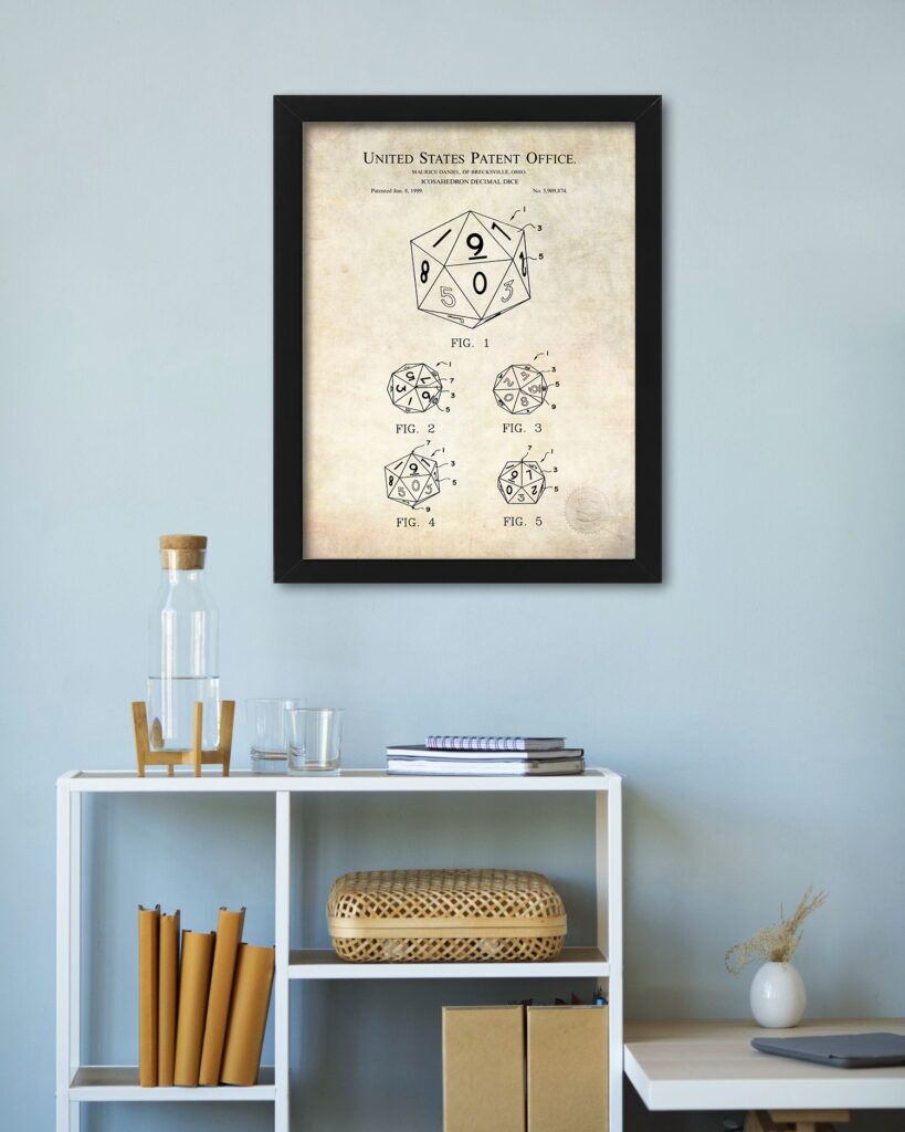 Icosahedron Dice Design | Print of 1999 Patent