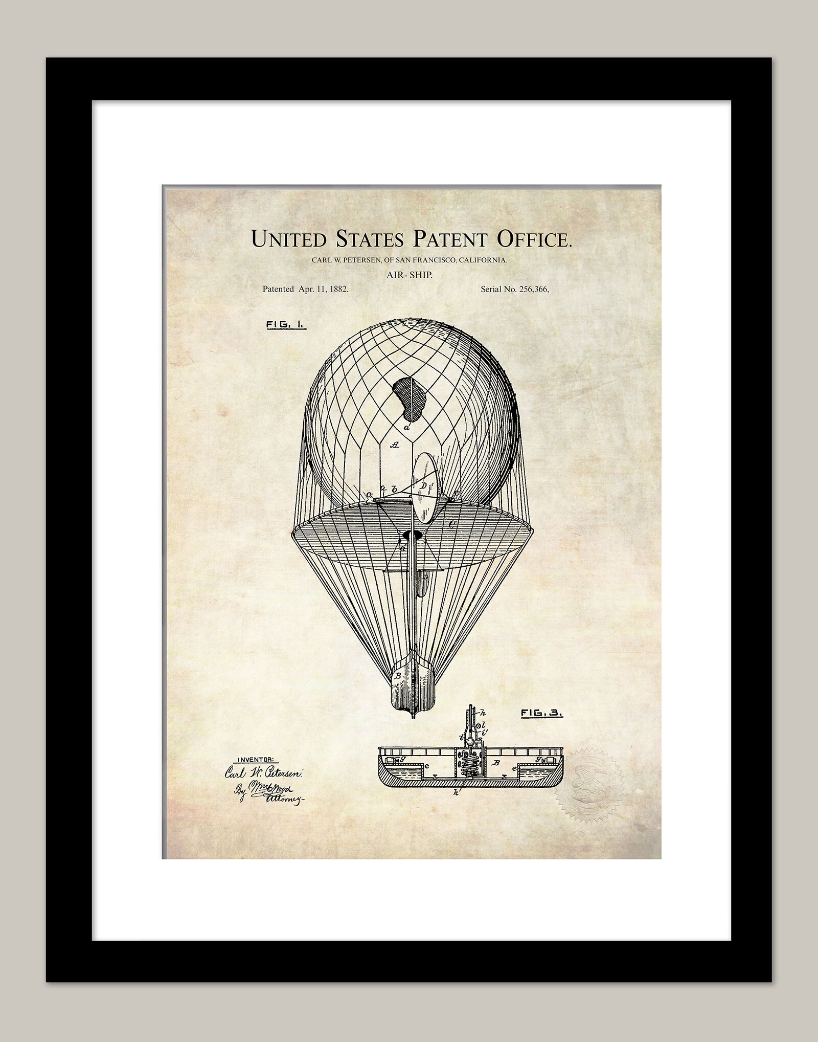 Early Airship Concept | 1882 Patent