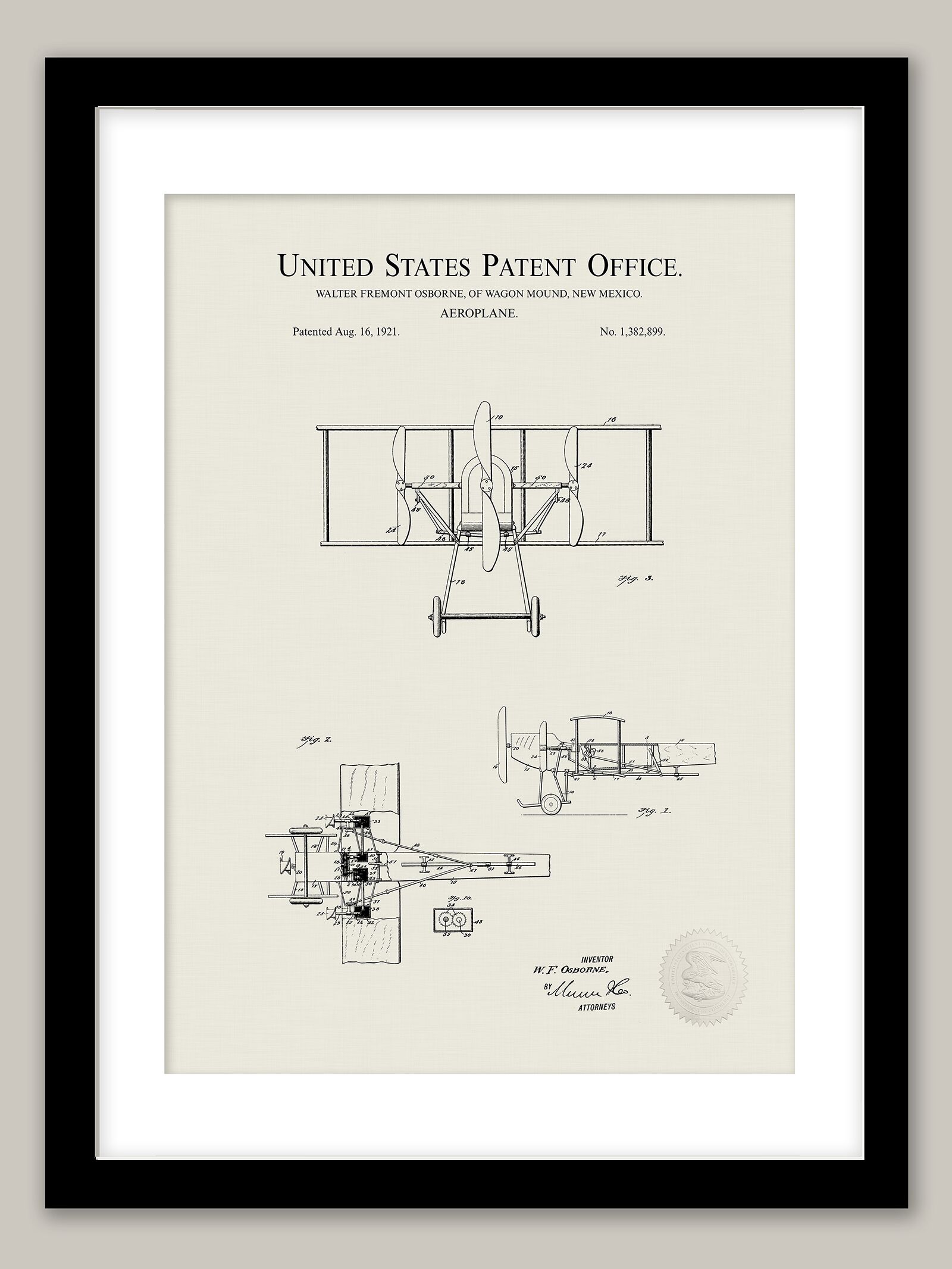 Antique Biplane | 1921 Aviation Patent