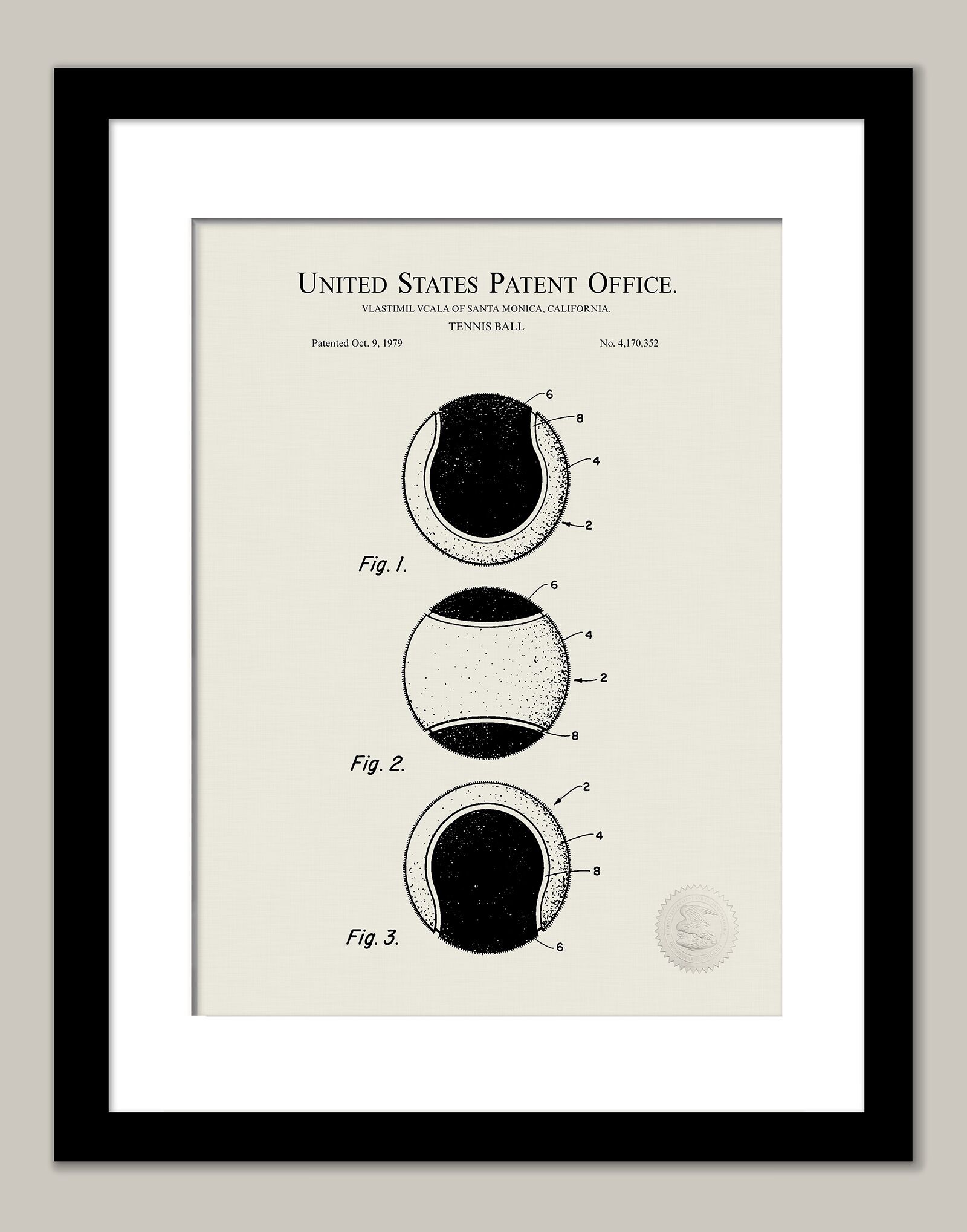 Tennis Ball Design | 1979 Patent Print