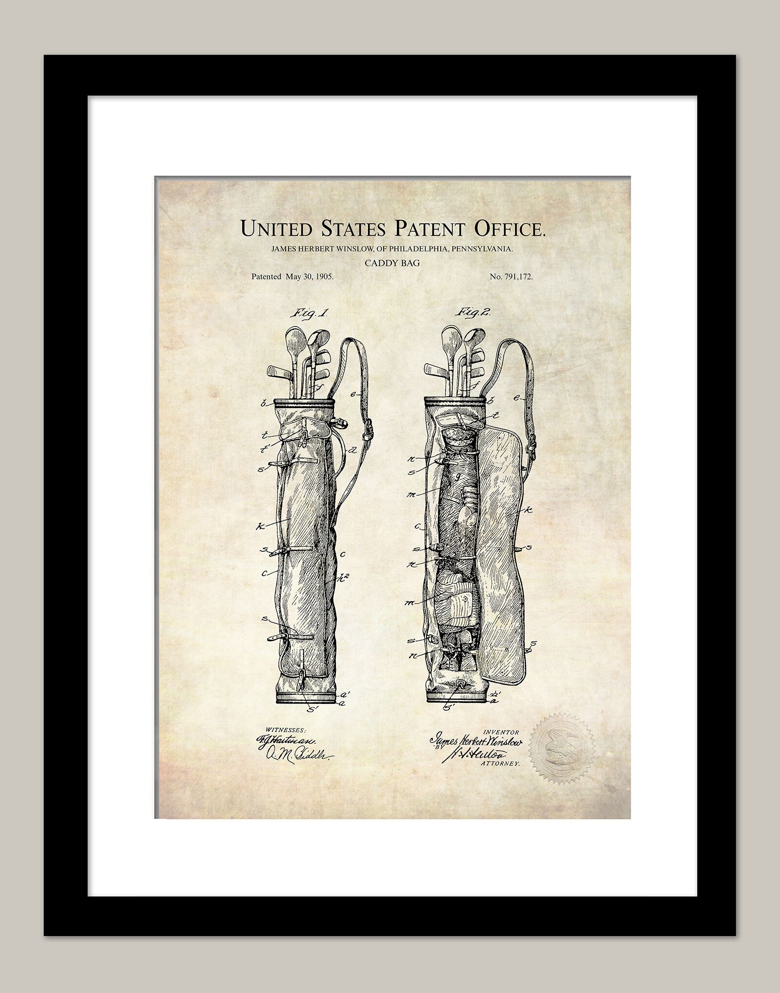 Golf Caddy Bag | 1905 Patent