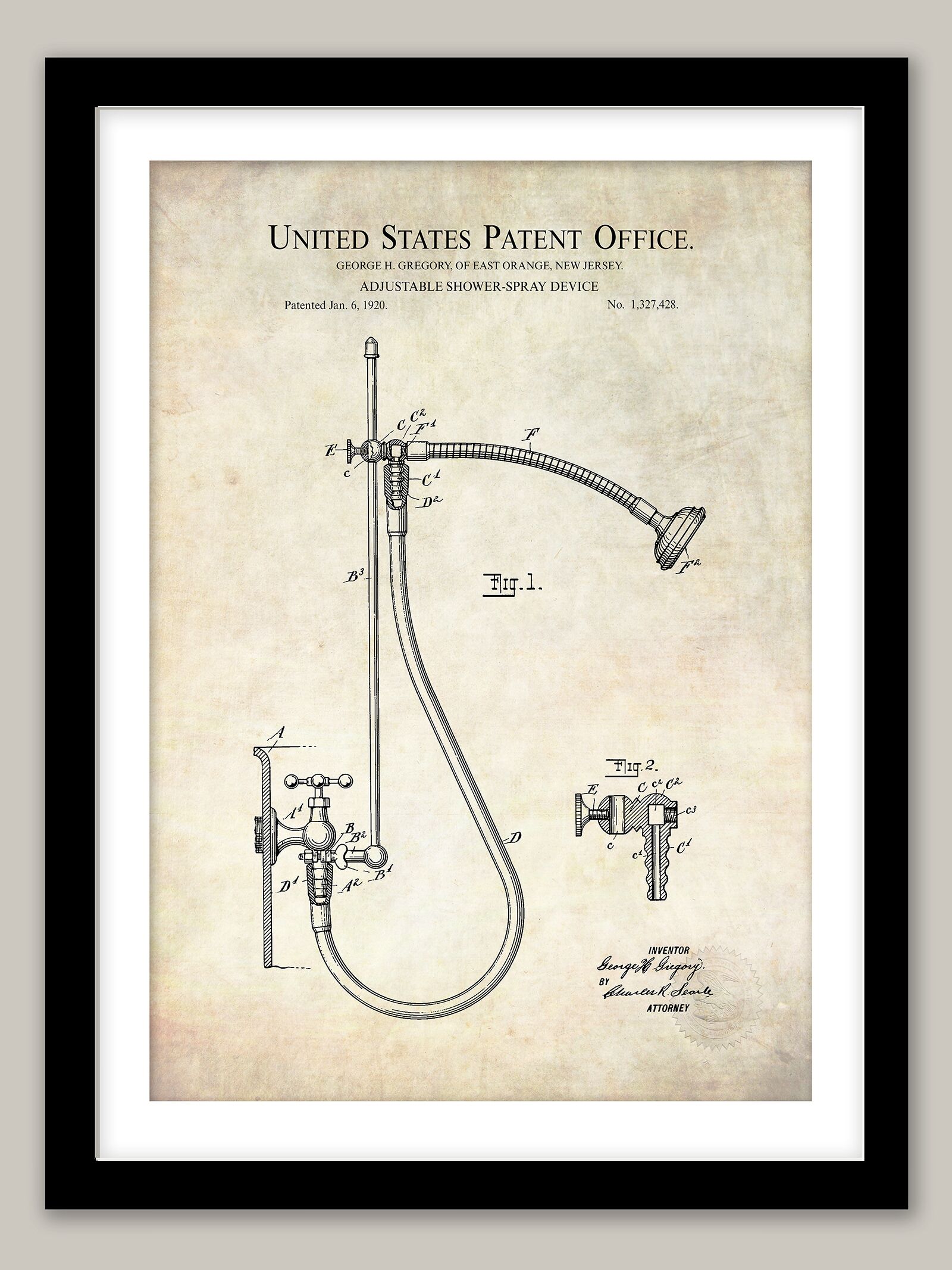 Bathroom Shower | 1920 Patent