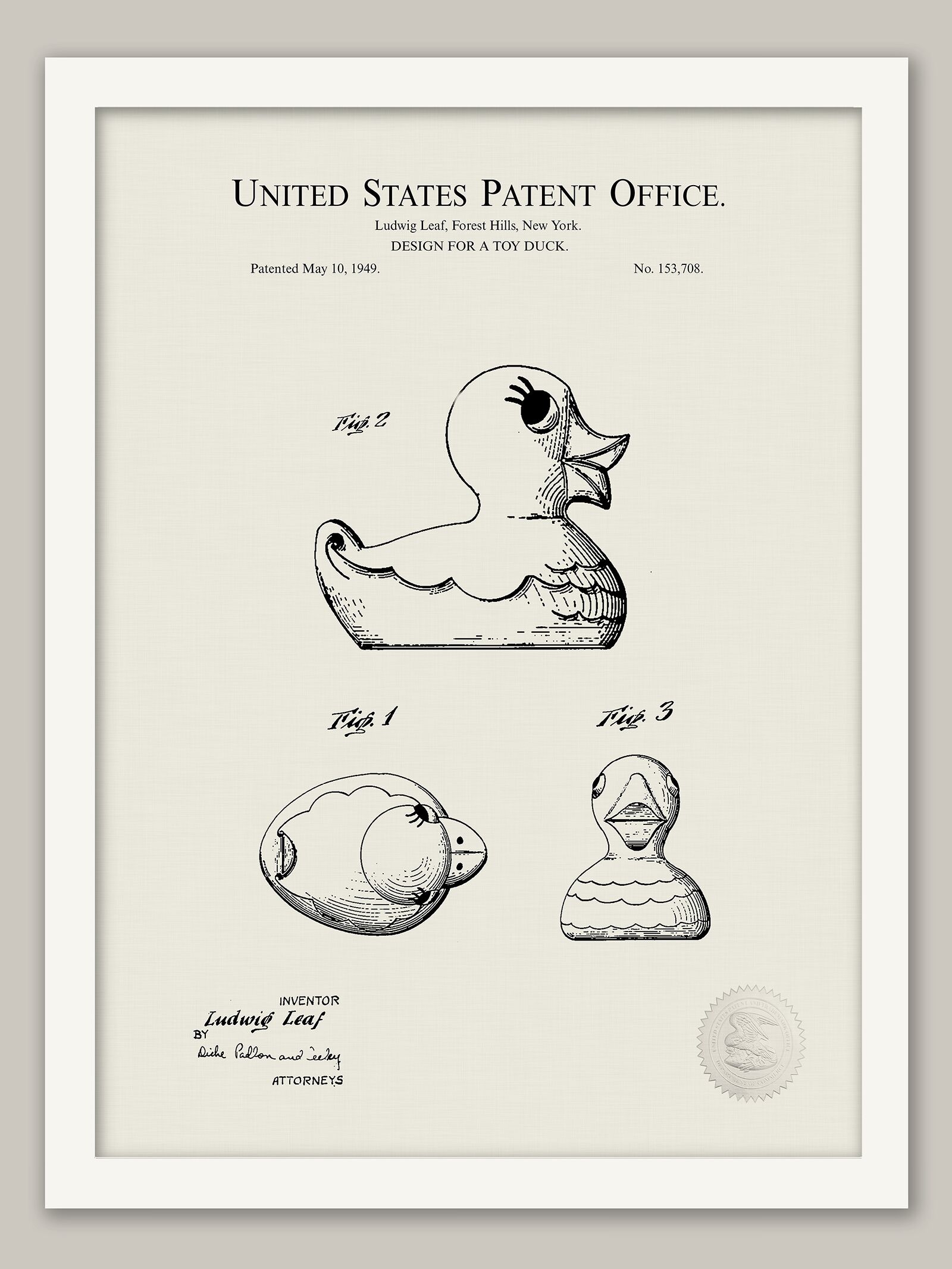 Rubber Duck Design | 1949 Patent