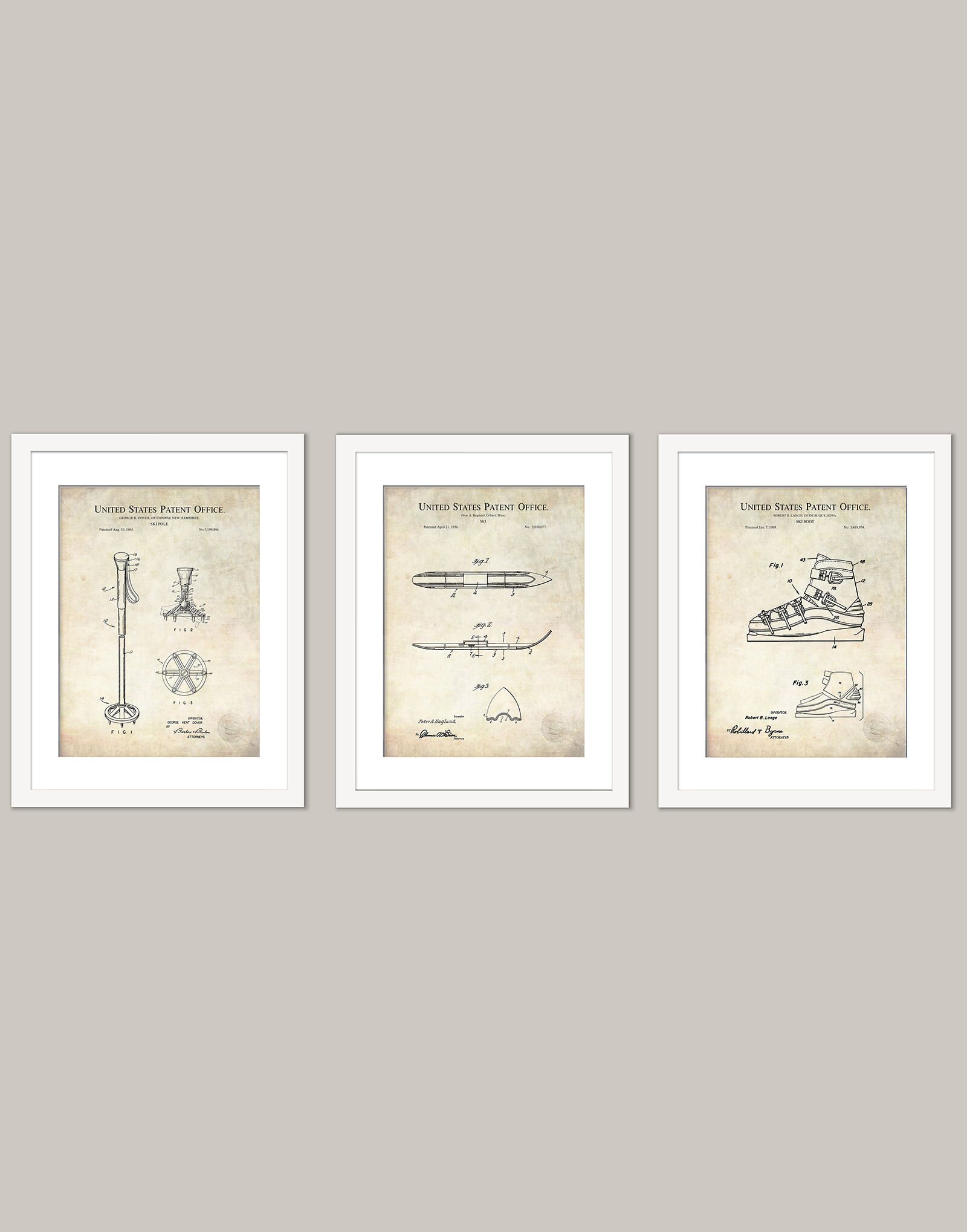 Vintage Skiing Equipment Patent Collection