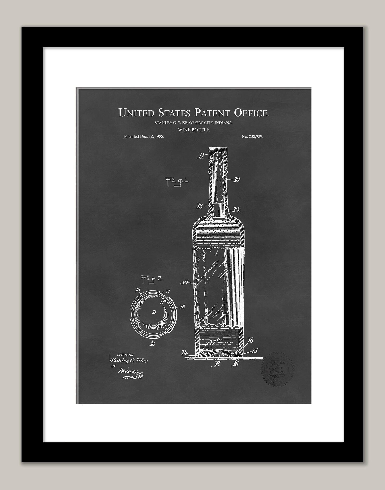 Wine Bottle Design | 1906 Patent