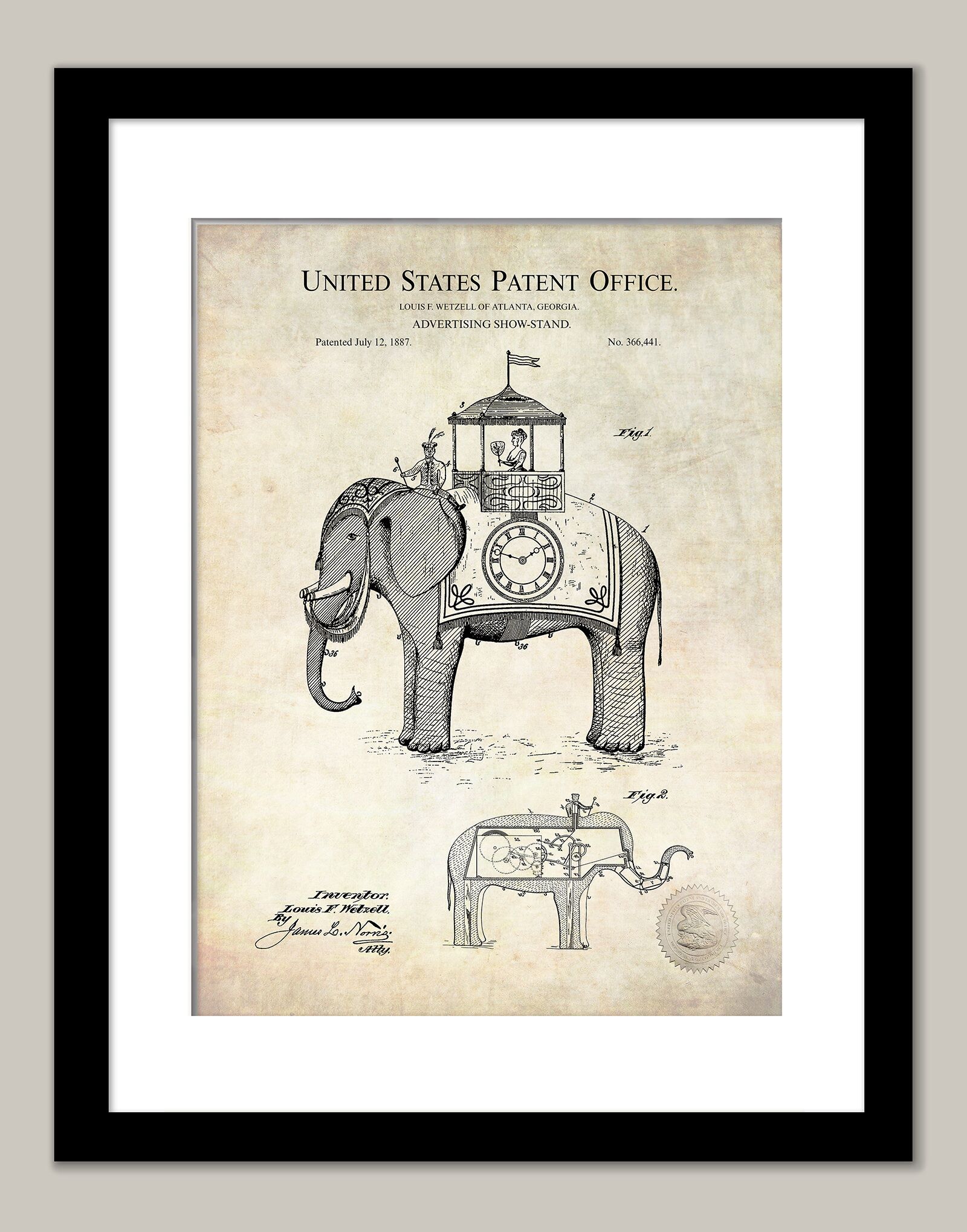 Elephant Show Stand |  1887 Patent