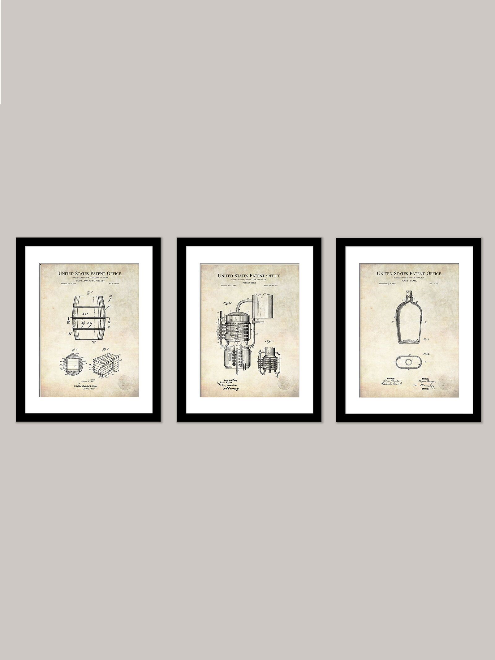 Antique Whiskey Patent Print Collection