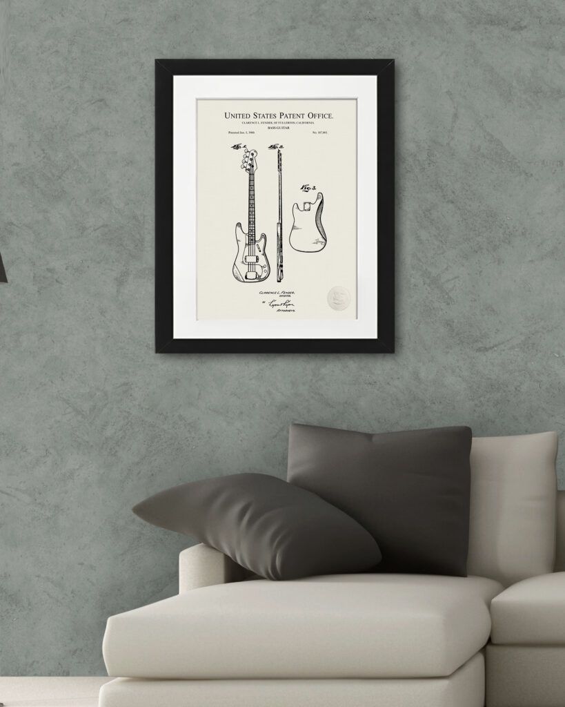 人気カラーの | Guitar Bass Fender 1960 Print Music | Patent アート・デザイン・音楽